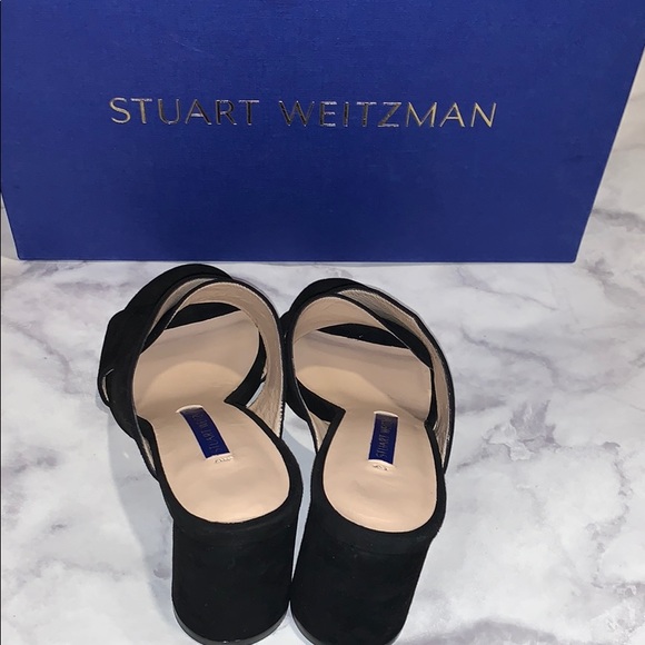 Stuart Weitzman open toe block heel mules size 4 - Picture 3 of 8